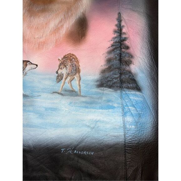 Men’s Motorcycle Leather Vest Painted/Lace Sides size 56 3X - Picture 6 of 12